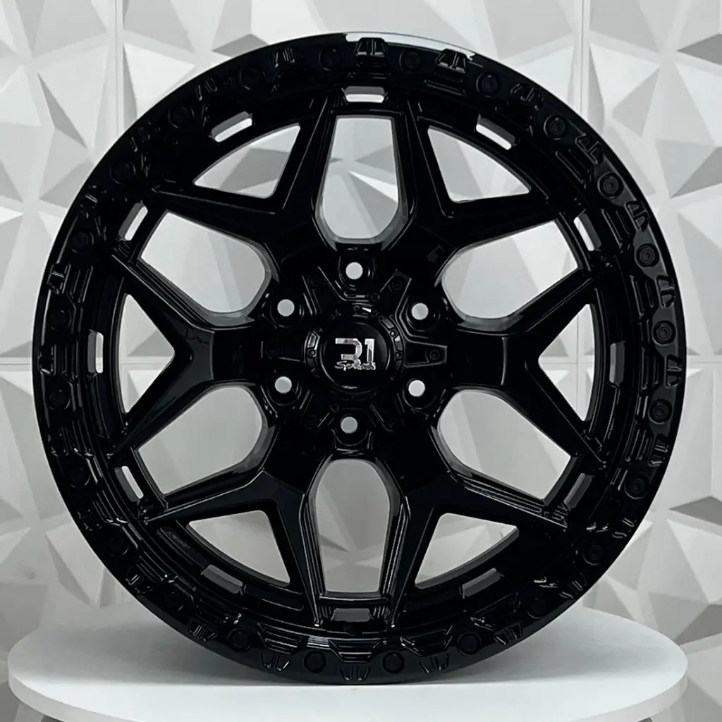 RIN 22X12 8-165.1 R1 SPORT 1891B FULL GLOSS BLACK+RIVETS ET-44 CB125.1