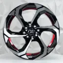 RIN 15X7 4-100/114.3 R1 SPORT 1276 BLACK MACHINE RED LINE ET0 CB73.1 