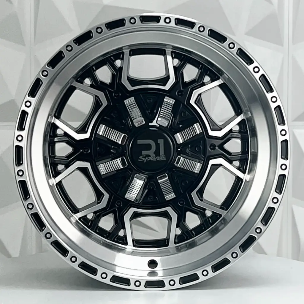 RIN 15X8 5-114.3 R1 SPORT JWC267 BLACK MACHINE FACE MACHINE LIP ET-10 CB83