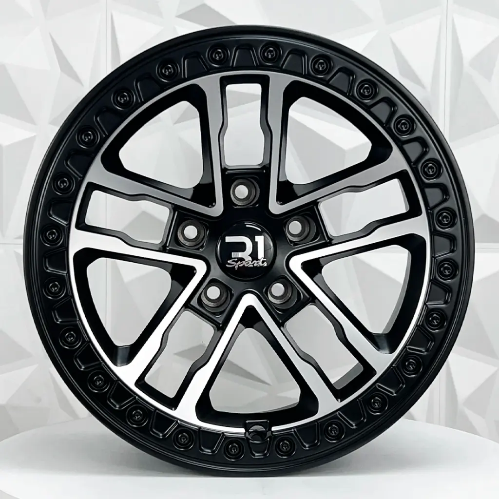 RIN 17X9 5-127 R1 SPORT JPH13 MATE BLACK MACHINE FACE ET-10 CB71.6