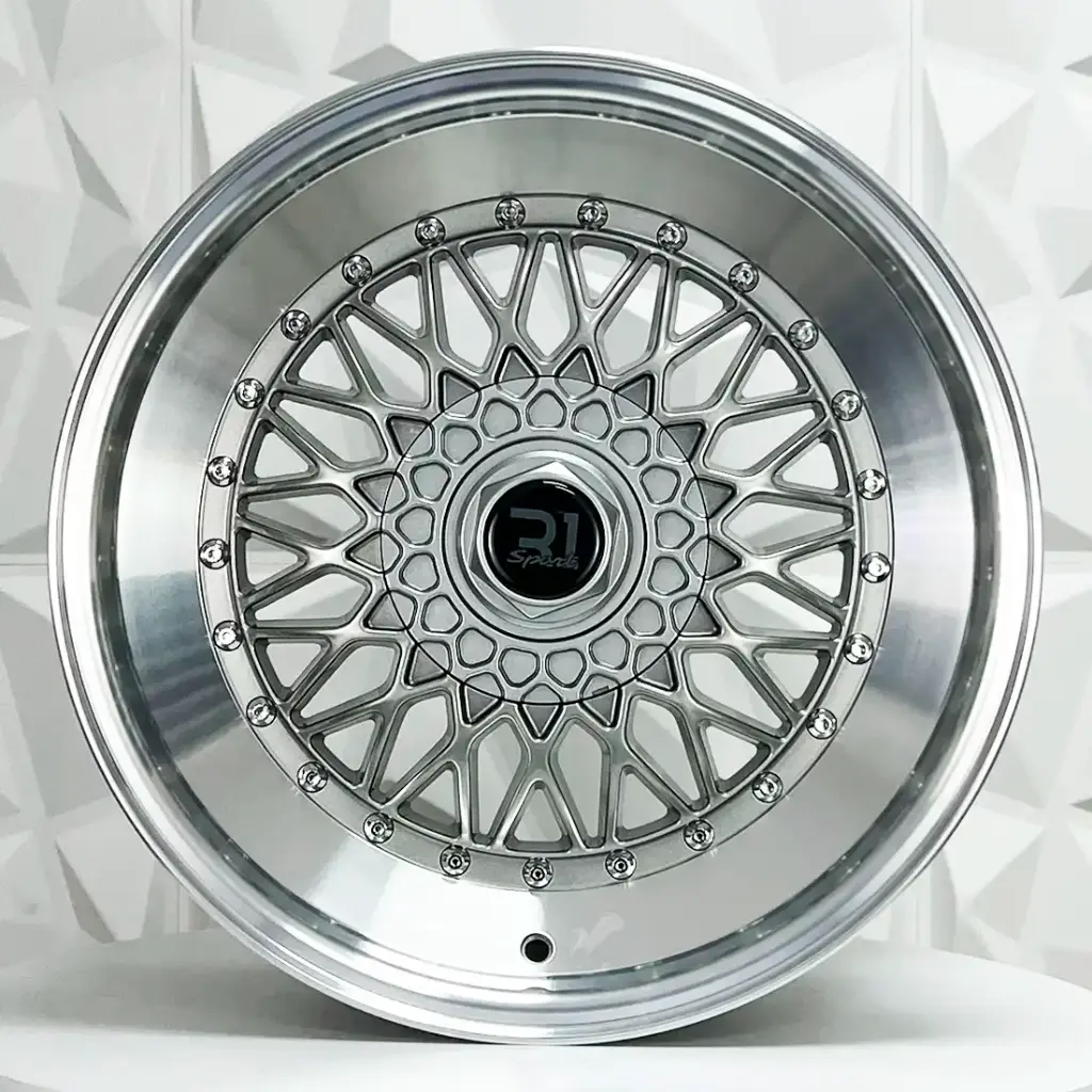 RIN 17X7.5 4-100/114.3 R1 SPORT 357 GUNMETAL MACHINE LIP CHROME RIVETS ET35 CB73.